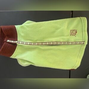 Fido Fleece Dog Jacket in Green and Brown- 16
